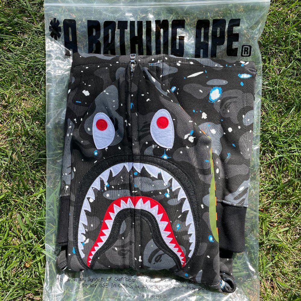Bape Camo Shark Hoodie (Black)